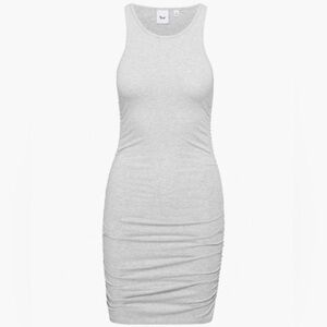TNA Gray Ribbed Mini Bodycon Dress